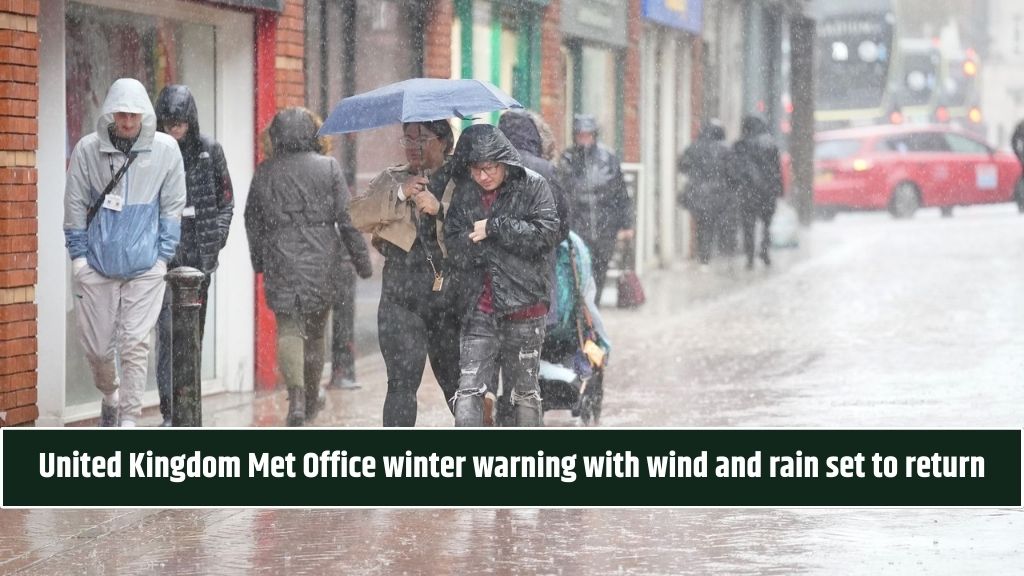 United Kingdom Met Office winter warning with wind and rain set to return